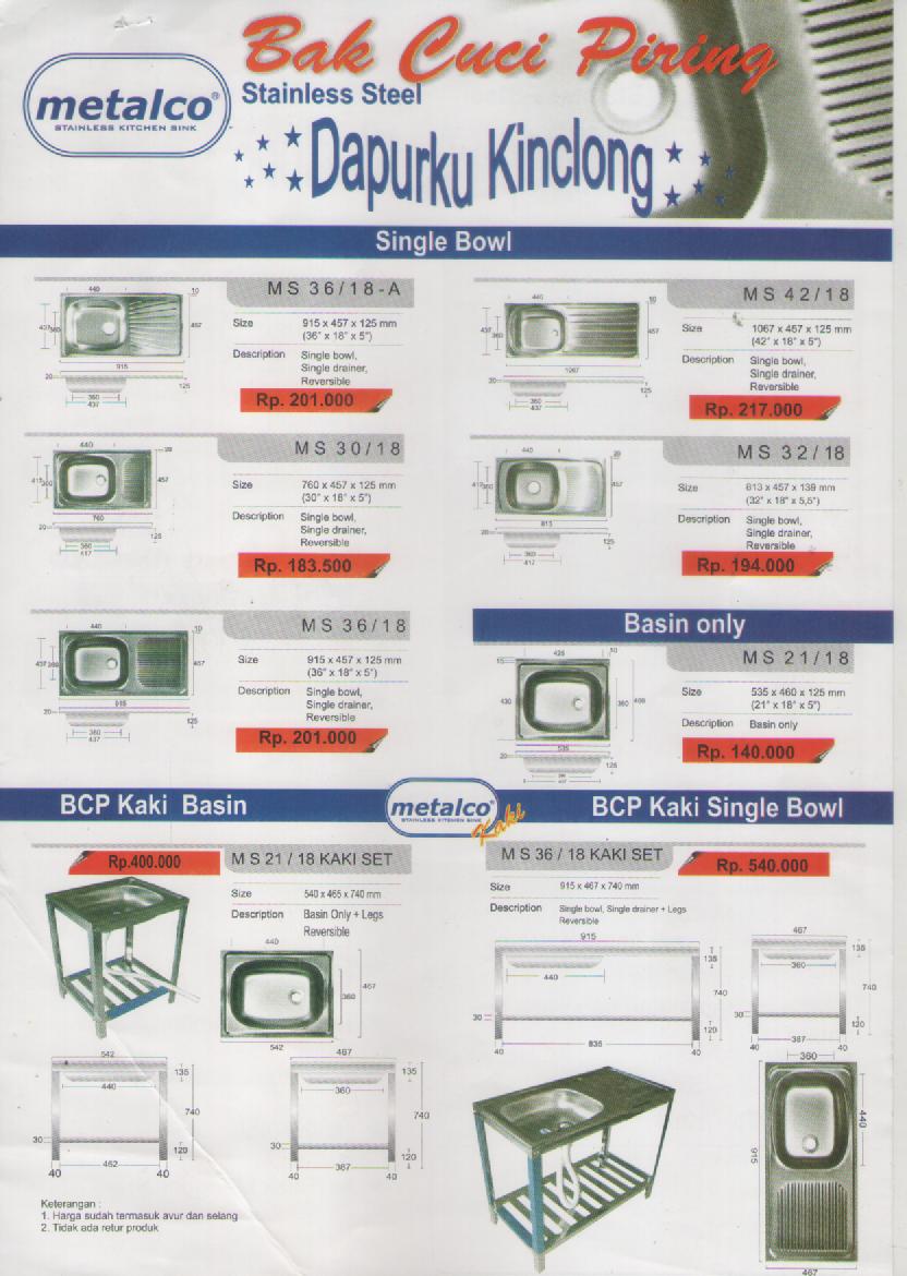 SUPPLIER MATERIAL BANGUNAN bak cuci piring