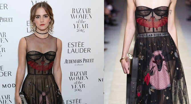 Με τον Μπαφομέτ στο φόρεμα η ηθοποιός Emma Watson Με τον Μπαφομέτ στο φόρεμα η ηθοποιός Emma Watson
