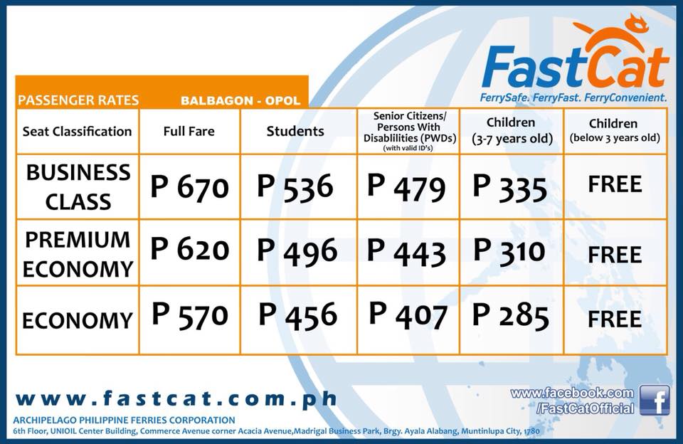 Ferry Schedule Opol Camiguin Bohol Via Fastcat 2018 Updated
