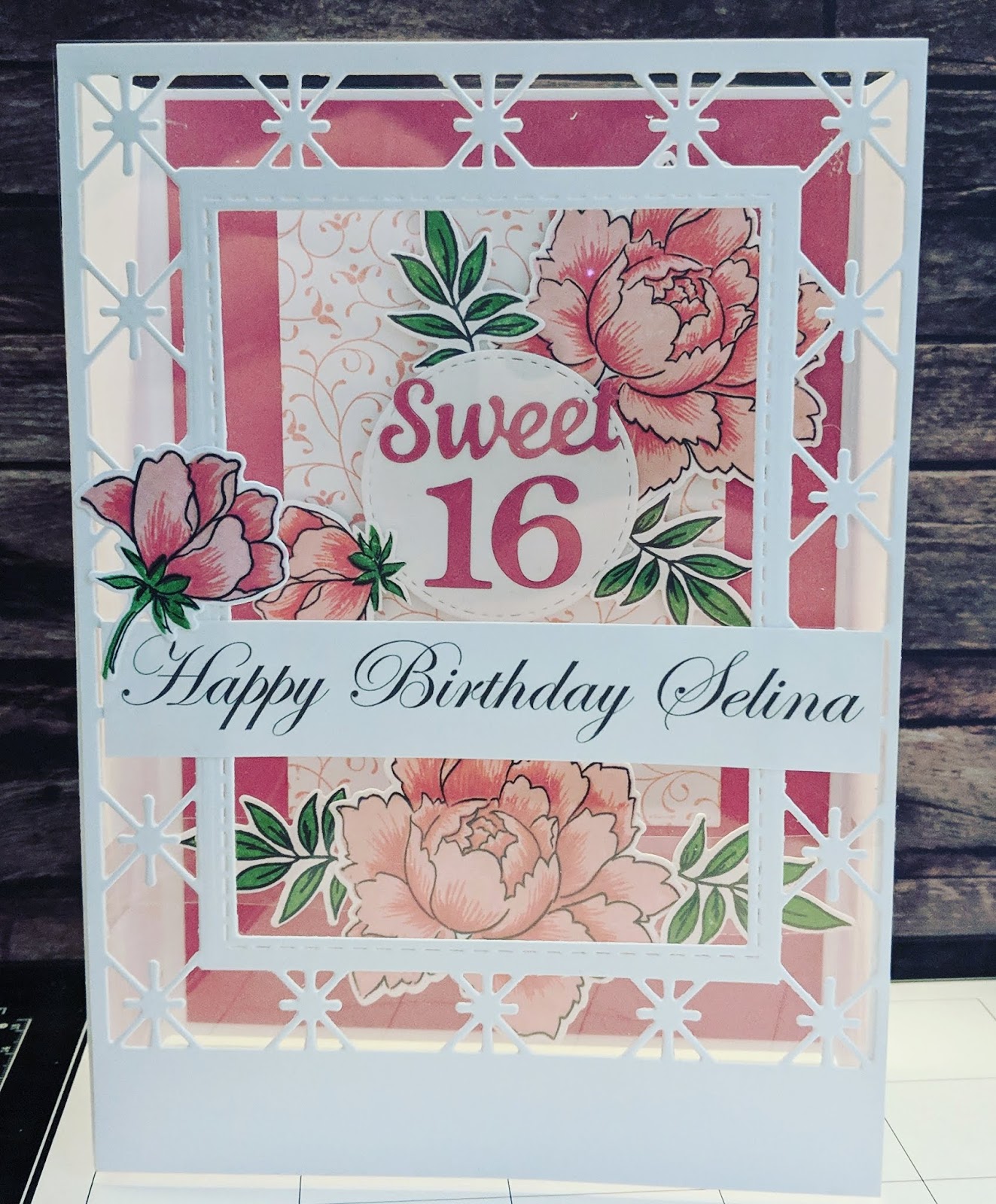 Jenny Card Designs Sweet 16 Shadow Box Card