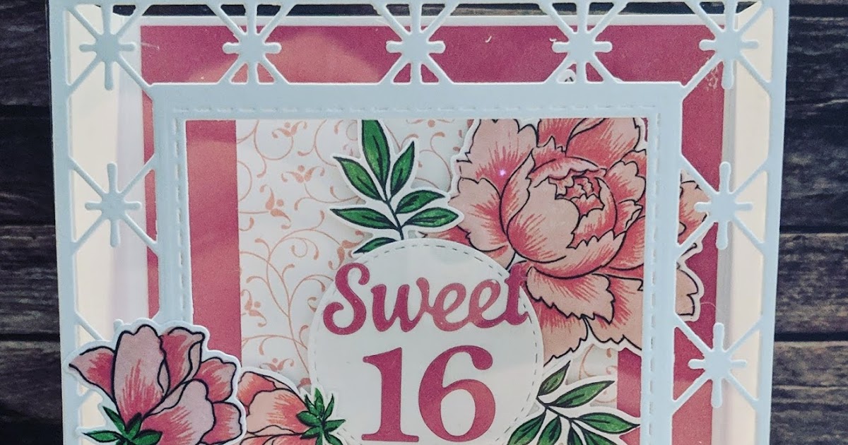 Jenny Card Designs Sweet 16 Shadow Box Card