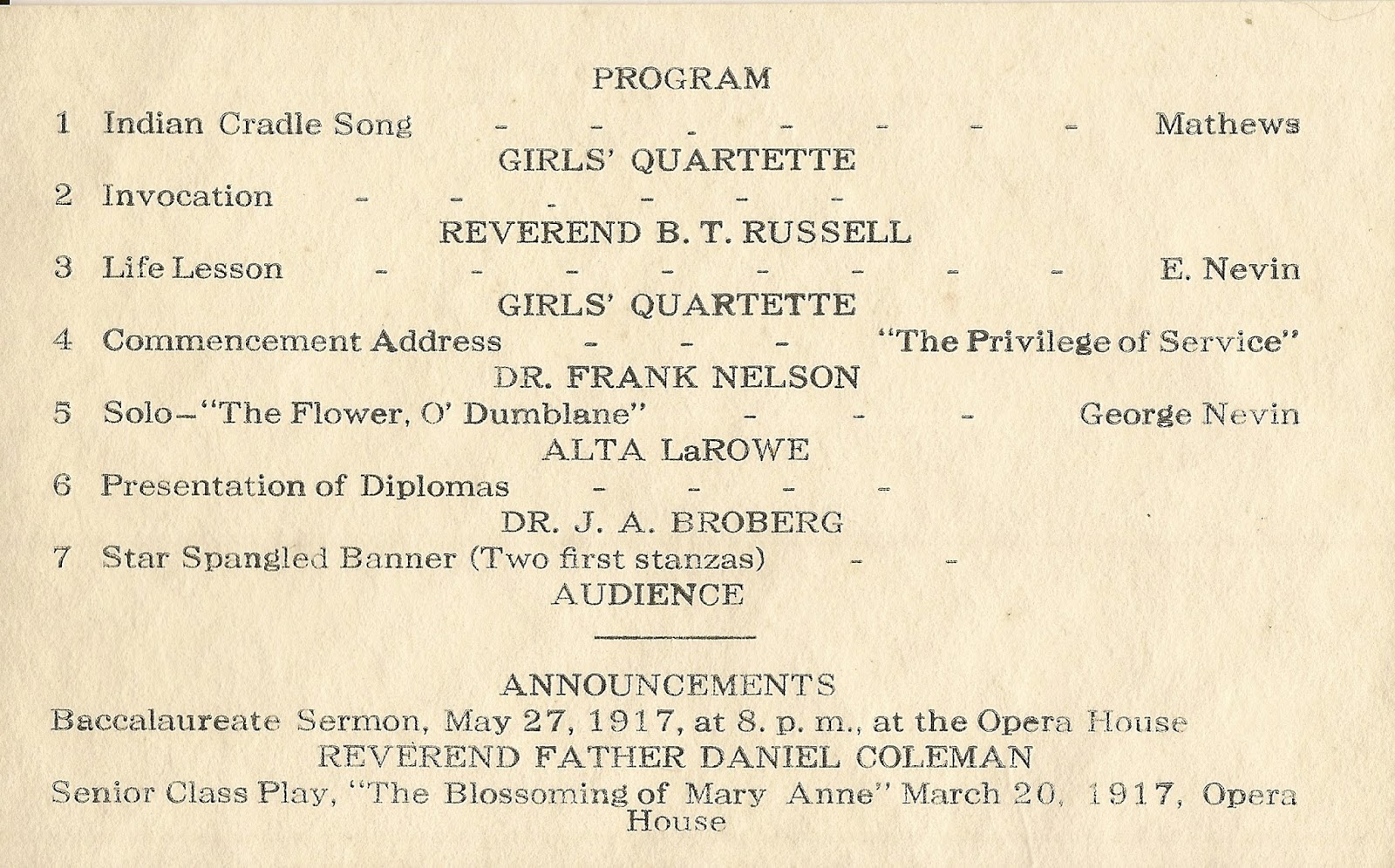 Lost Stories and Photos of Minnesota Blue Earth High School graduation