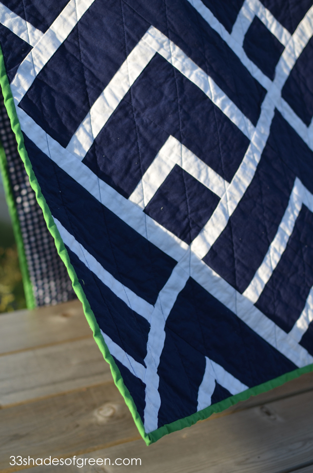 33 Shades of Green Uneven Log Cabin Quilt