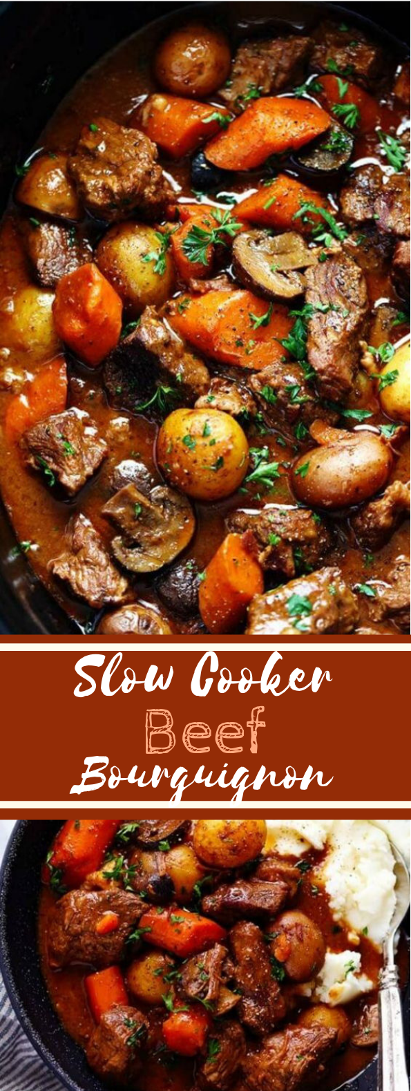 Slow Cooker Beef Bourguignon #beef #dinner