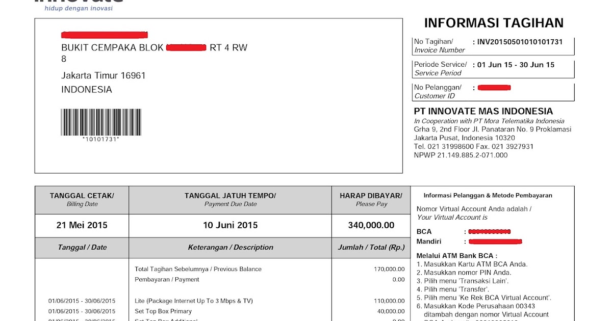 Contoh Gambar Invoice - Cable Tos