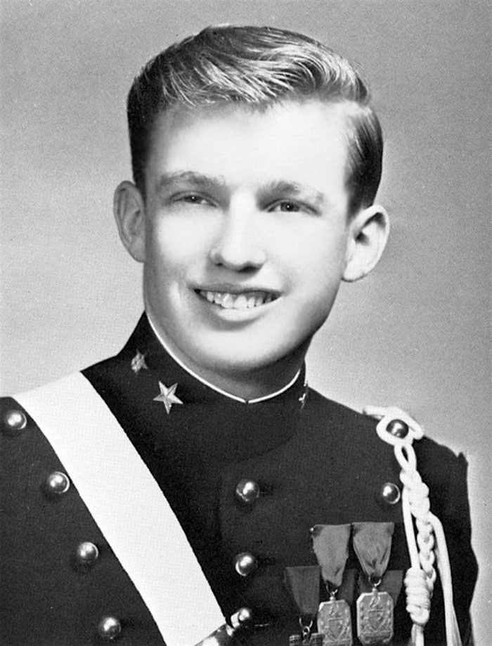 30 Pictures Of World Leaders In Their Youth That Will Leave You Speechless - Young Donald Trump In New York’s Military Academy