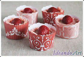 Cupcakes de fresas con wrappers