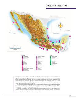 Apoyo Primaria Atlas de México 4to grado Bloque I lección 6 Lagos y lagunas