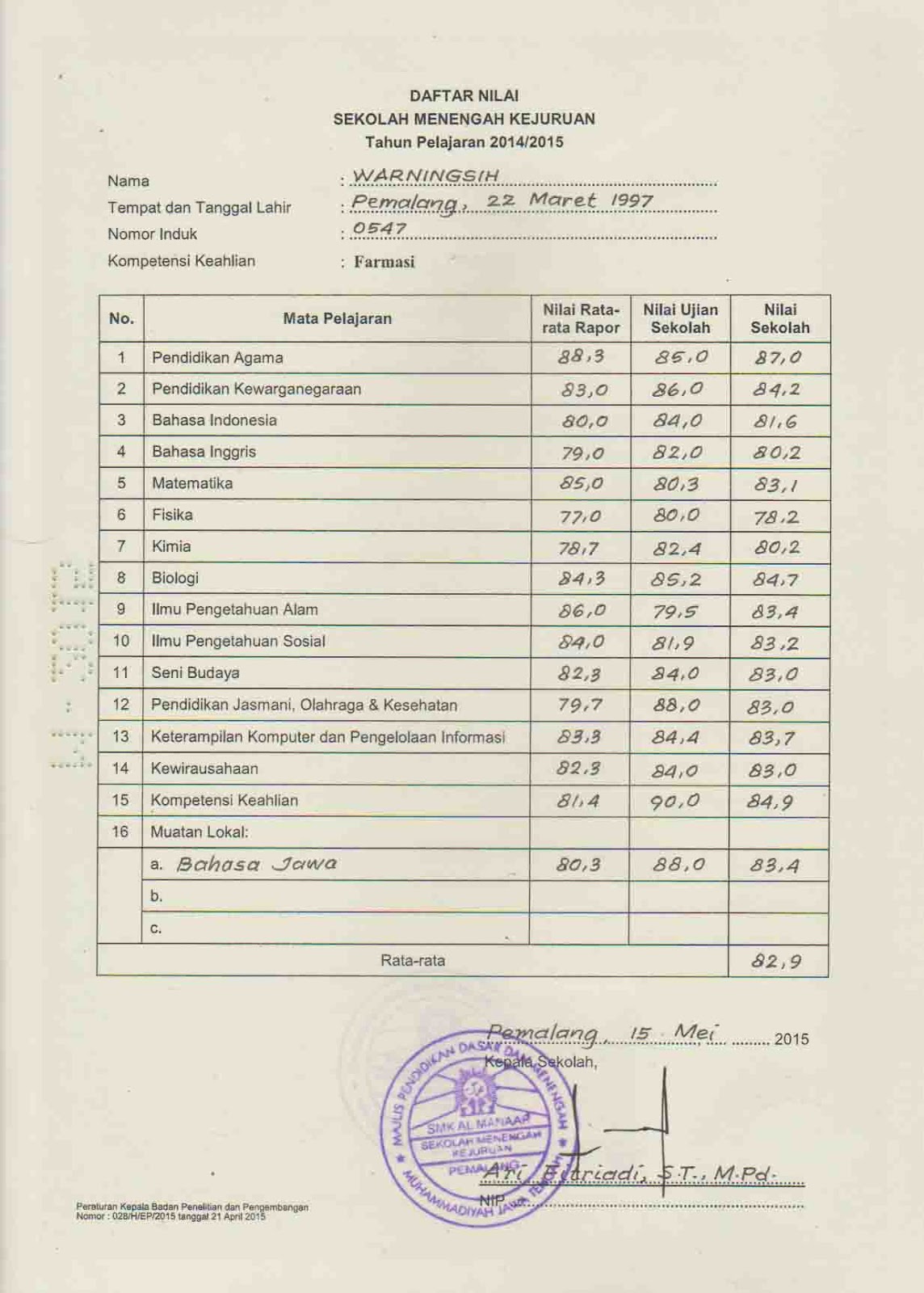 CONTOH IJAZAH DARI SMK AL MANAAR MUHAMMADIYAH PEMALANG CONTOH IJAZAH DARI SMK AL MANAAR MUHAMMADIYAH PEMALANG