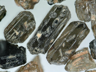 brown hypersthene crystal from Inawashiro Lake in Fukushima Pref., Japan. 