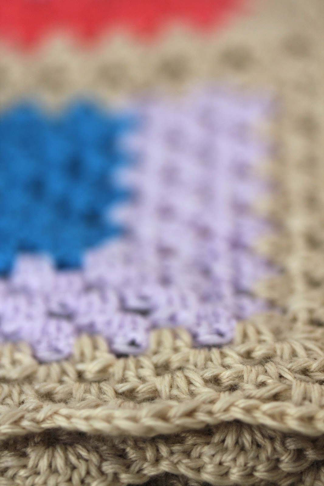 Crochet Baby Rugs Project 16 Fawn edging with coloured metered squares