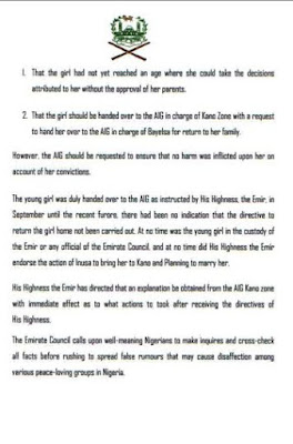 Abducted Bayelsa girl: Kano Emirate Council release statement, say Ese was never in the Emir's custody - Campus Trybe