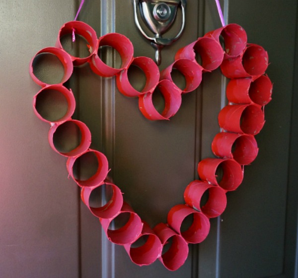 Cardboard Roll Valentine Heart