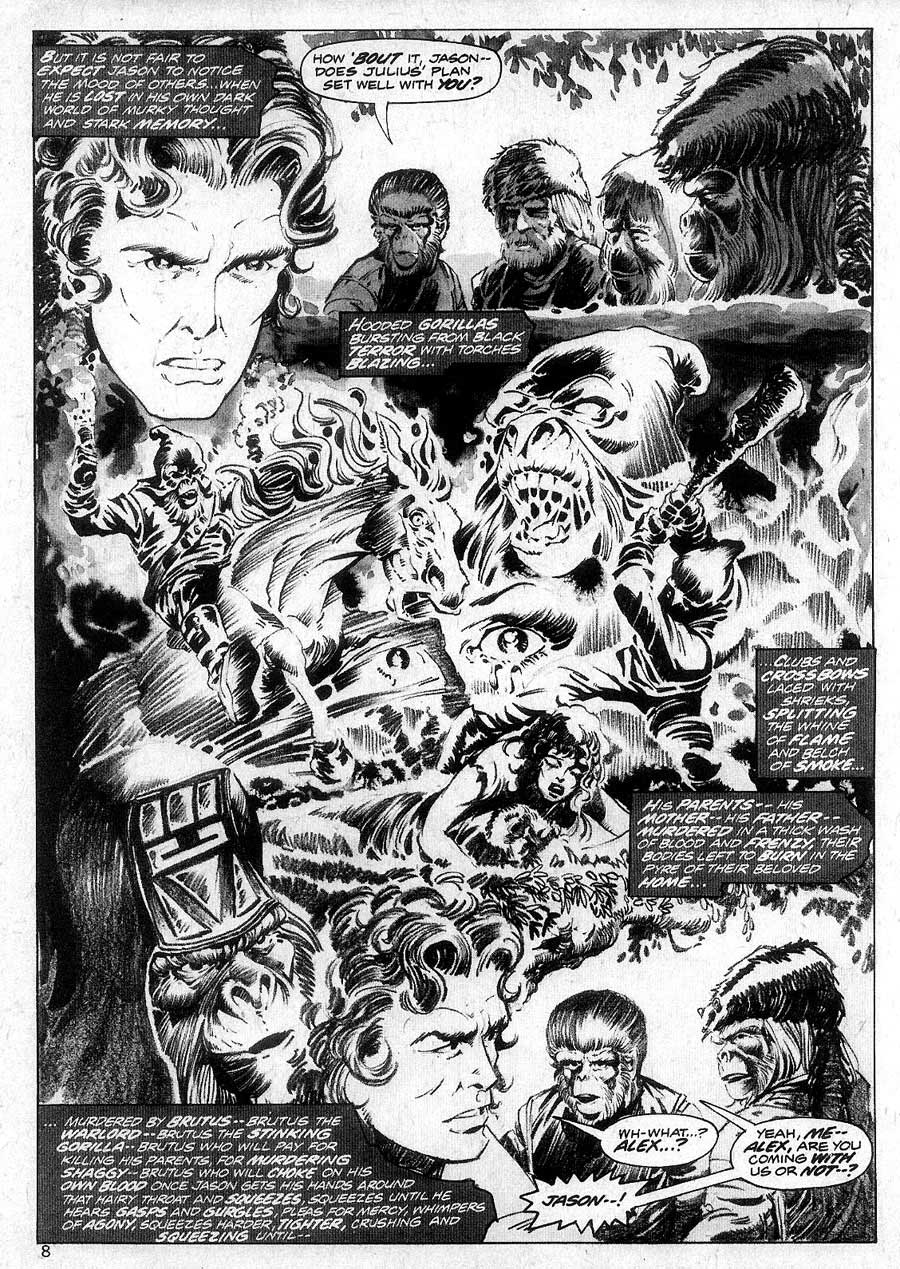 Planet of the Apes v1 #6 curtis magazine page art by Mike Ploog