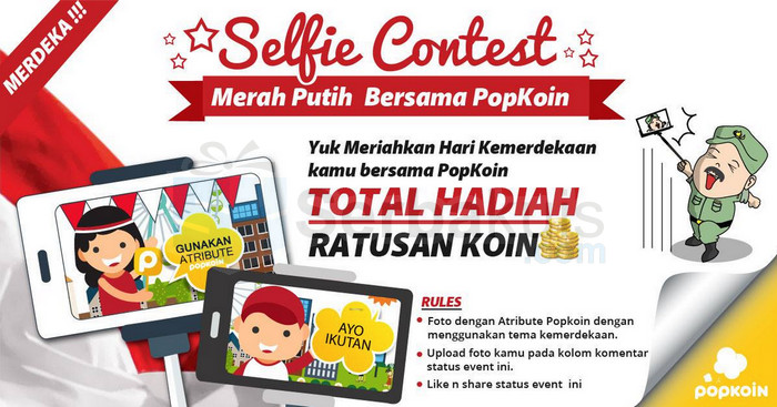 Kontes Selfie Merah Putih Berhadiah Koin Popkoin Gratis
