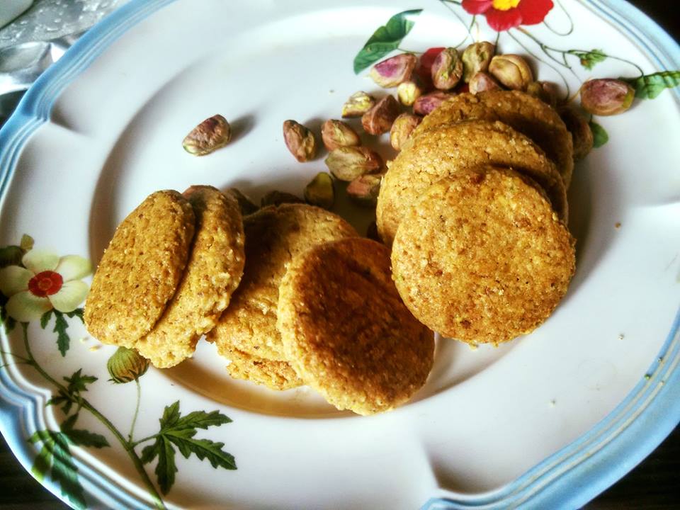 Whole Grain Biscuits With Barley, Pistachio Eggless Healthy Cookie Recipe