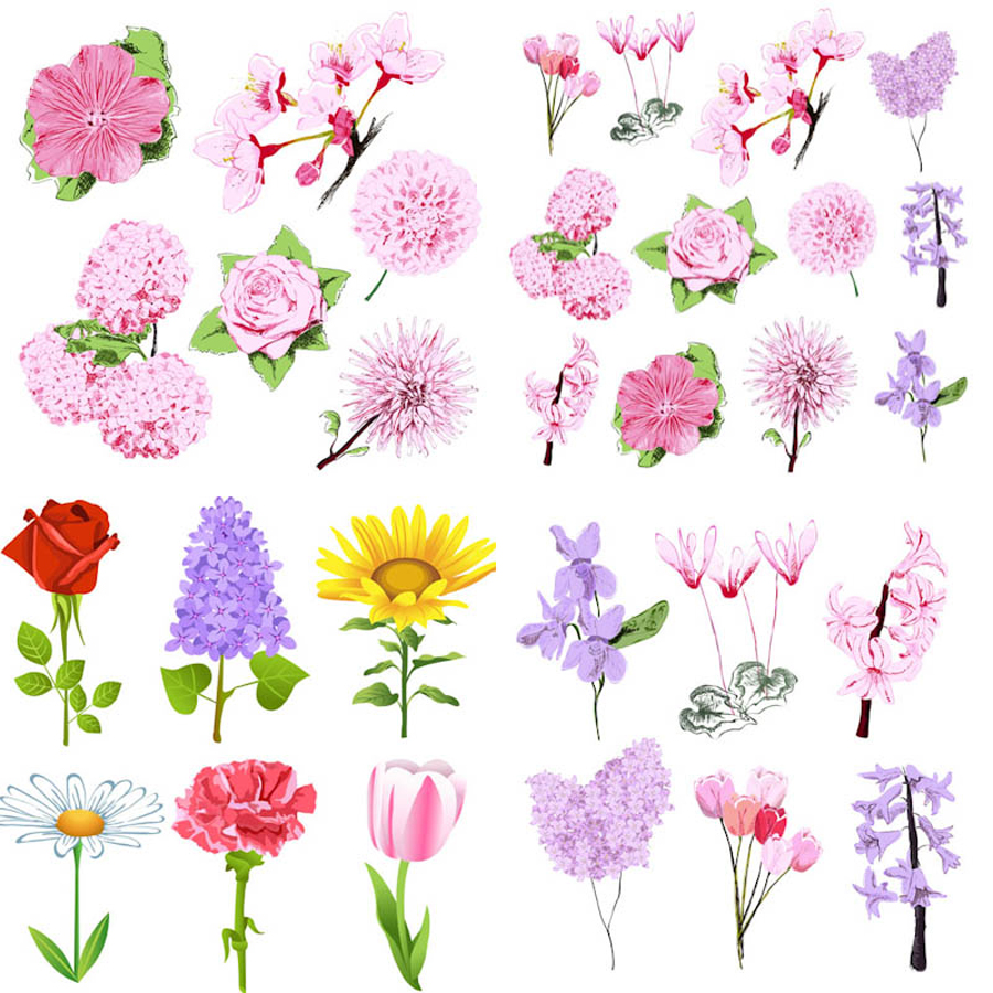 イラスト 春の 花>おしゃれ 春の 花 イラスト 無料イラスト素材画像