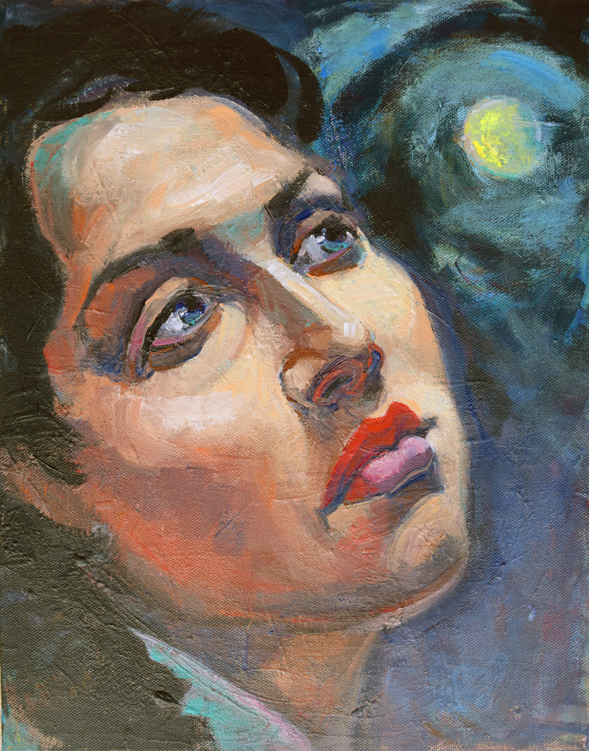 Marie Fox Painting A Day Moon Woman And Moon Figurative
