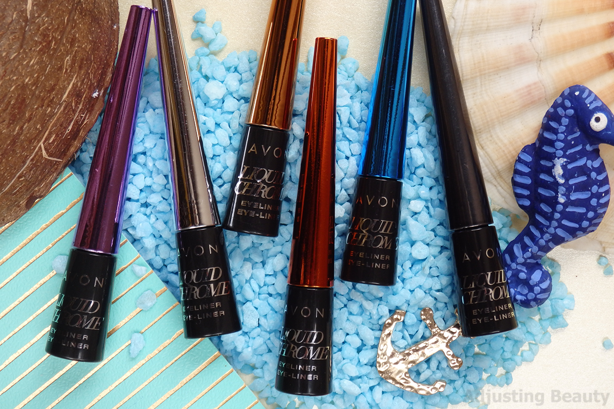 Review Avon Liquid Chrome Eyeliners (all shades) Adjusting Beauty