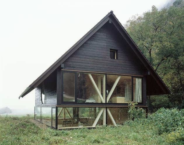 A Simple Barn Shaped House Design In Blasthal Switzerland