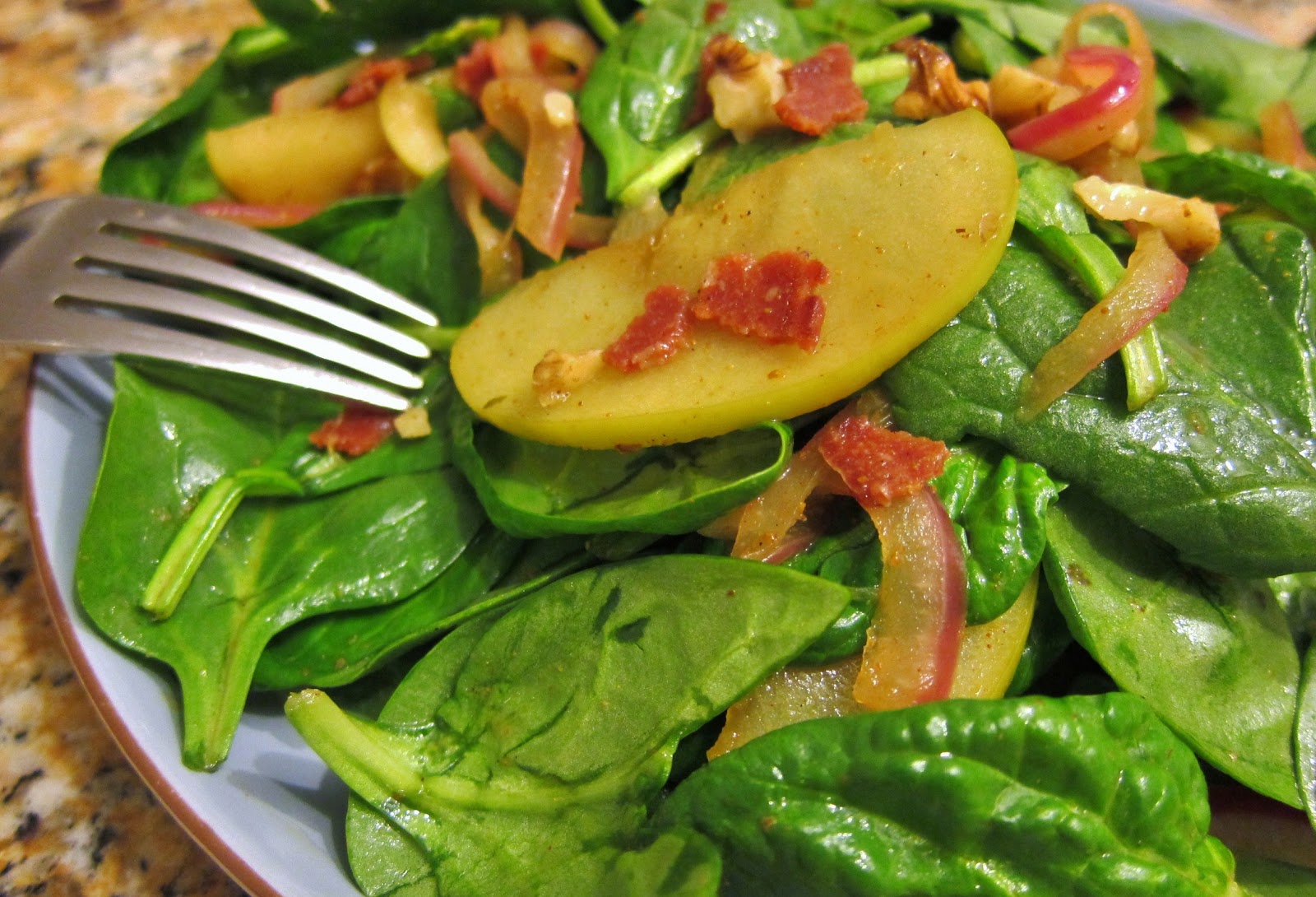 The Vegan Chronicle Spinach, Walnut, and CurriedApple Salad