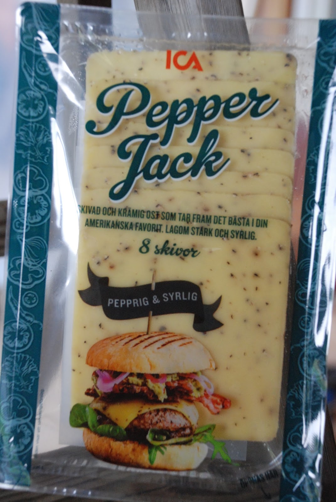 Smaskelismaskens Grillade hamburgare med Pepper Jack cheese