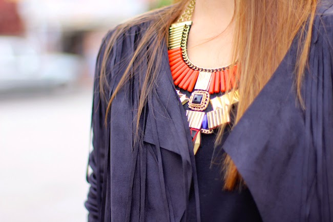 EXP - Black Fringes Short Jacket