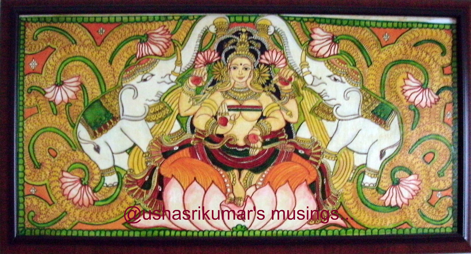 USHA SRIKUMAR'S MUSINGS... GAJALAKSHMI A KERALA MURAL