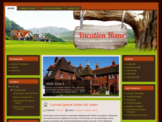 Vacation Home Blogger Template. Free Vacation Home Blogger Template. 3 Columns Blogspot Template