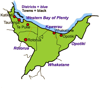 Bay of Plenty Map New Zealand City