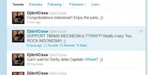 Berita bola- Djibril Cisse Ucapkan Selamat Untuk Indonesia Lewat Twitter