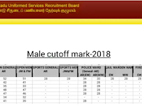 TNUSRB - POLICE EXAM 2018 - CUTOFF MARKS DETAILS