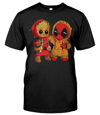 Deadpool and Baby Groot T Shirt Hoodie Sweatshirt Sweater