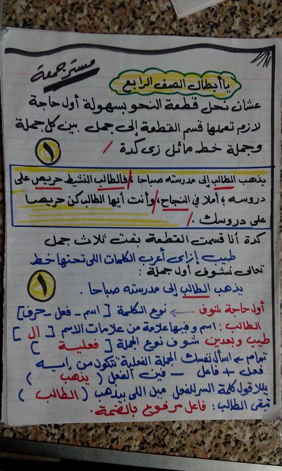 هام لابطال الصف الرابع ازاي تحل قطعة النحو بسهولة 1