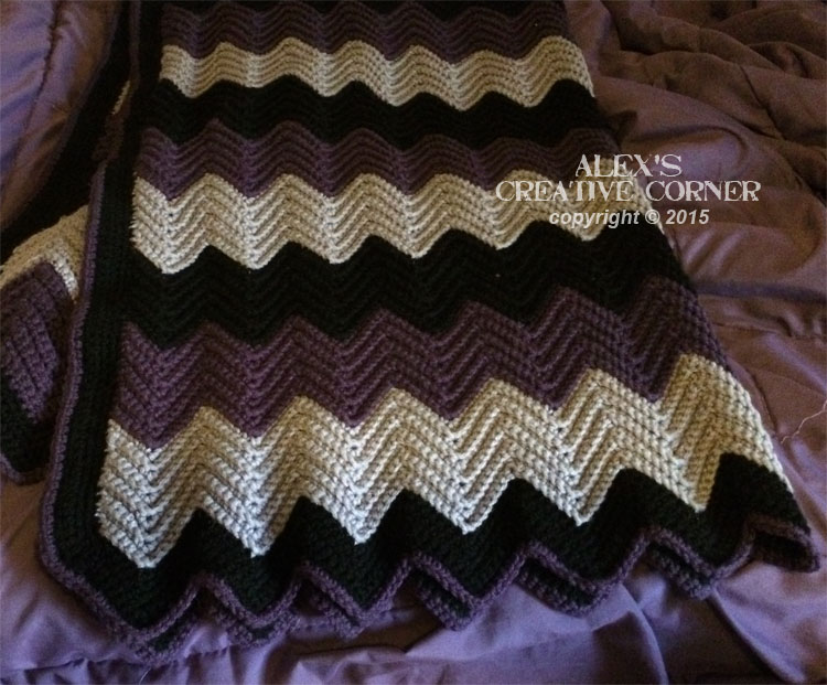 Alex's Creative Corner Chevron Crochet Blanket