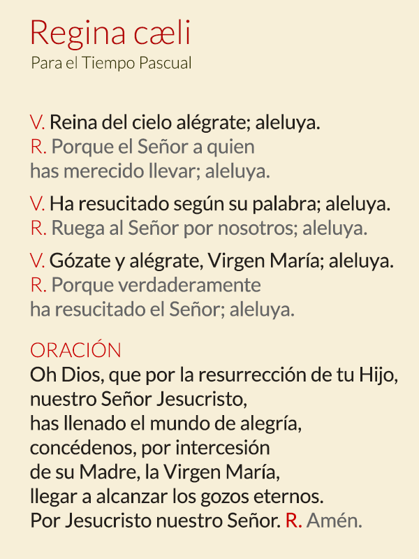 Pensamientos Oración a la Virgen en tiempo pascual