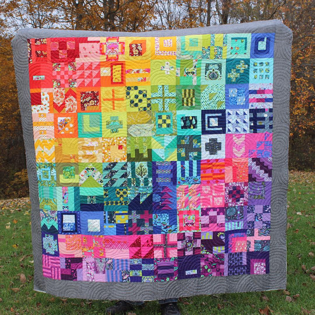 Rainbow Tula Pink City Sampler Quilt Amista Baker