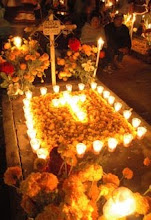 Grave in Oaxaca City cemetery for Day of the Dead
