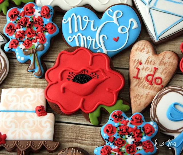 Decorated poppy sugar cookies