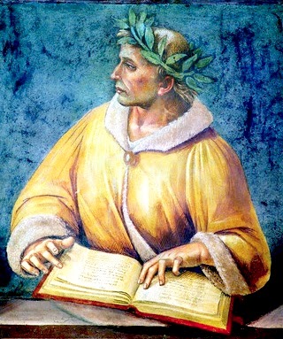 Ovid immortalized himself through his poetry fresco of P. Ovidius Naso, detail