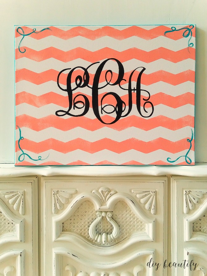 How to Create a Monogram Canvas - DIY Beautify - Creating Beauty