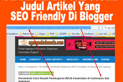 Cara Membuat URL Sesuai Judul Artikel Yang SEO Friendly Di Blogger atau Blogspot