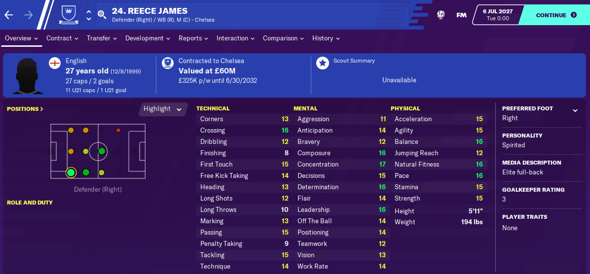 FM20 Wonderkid - Recce James FM20 Wonderkid - Recce James