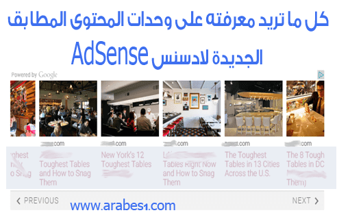 كل ما تريد معرفته عن وحدات المحتوى المطابق الجديدة لادسنس AdSense شرح وحدات المحتوى المطابق الجديدة لادسنس AdSense