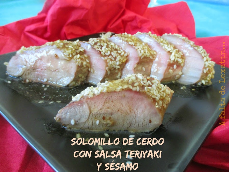 Solomillo de cerdo con salsa Teriyaki y sésamo