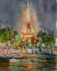 eiffel painting tower french paris architecture watercolor admiring deanna paintings artist jaugstetter georgia deannajaugstetter