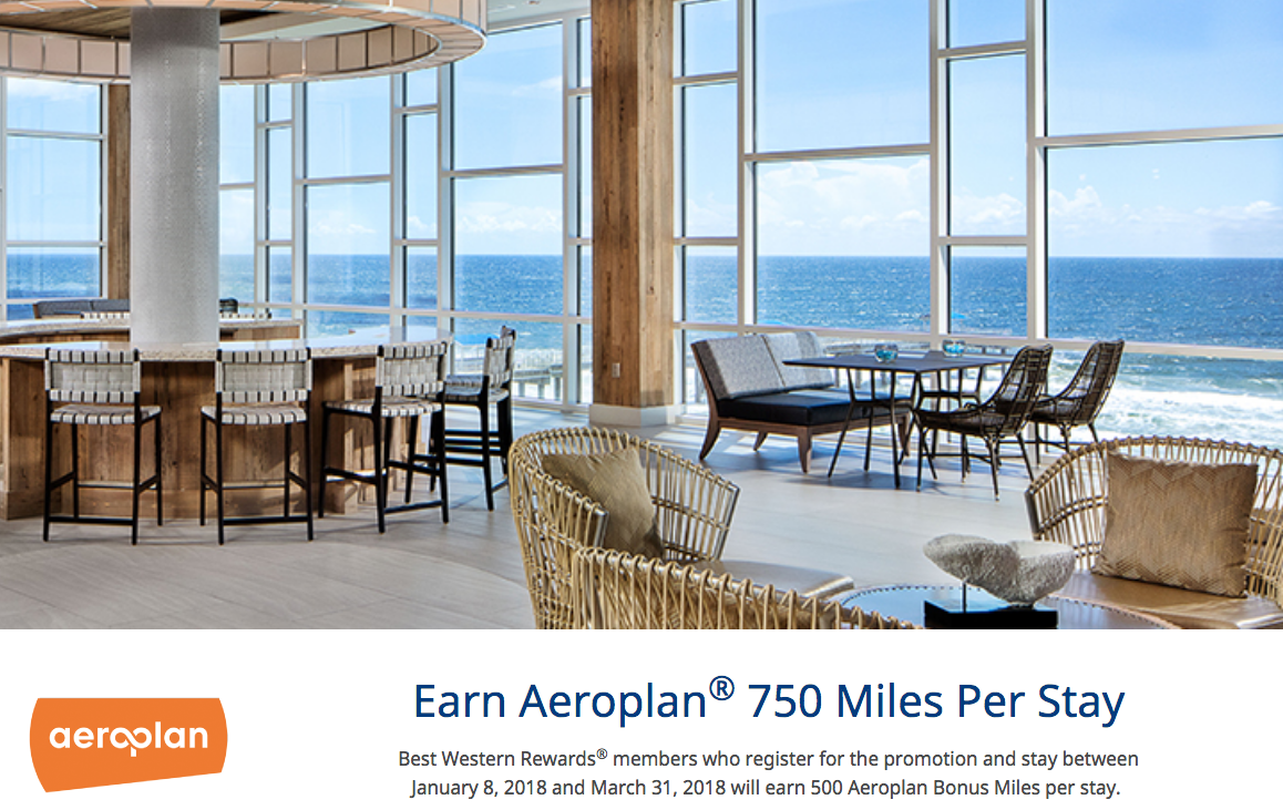 Earn 500 Bonus Aeroplan Miles for Best Western stays until March 31 Rewards Canada