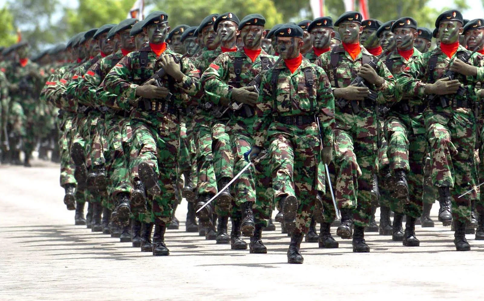 TNI soldiers training in military base