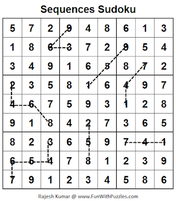 Sequences Sudoku (Fun With Sudoku #55) Puzzle Solution