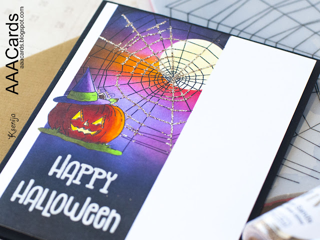 Moonlit Copic Colored Halloween Card